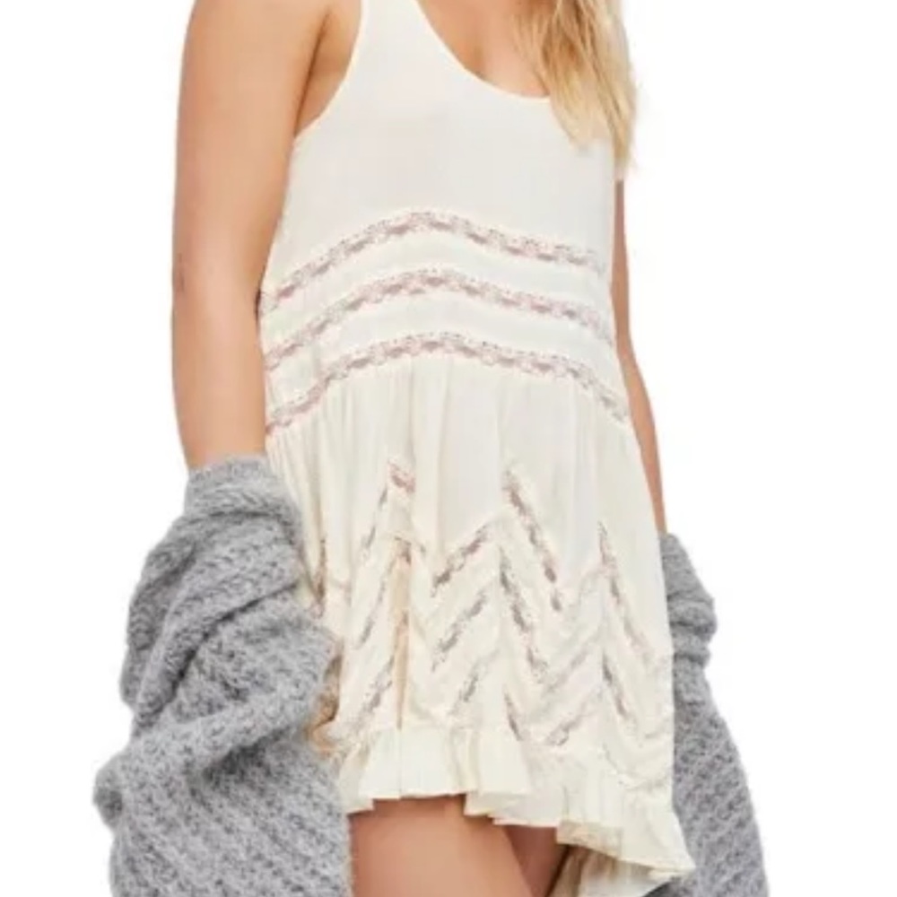 Free People ruffle and lace tunic